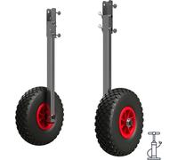Roues de mise à l'eau pour annexes roues de halage pour pneumatiques tableau arrière pliable acier inoxydable SUPROD ET260-LU, noir/rouge