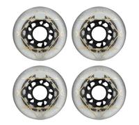 Roues de patins en ligne résistantes à l'usure en PU 88A, lot de 4 roues de 72mm 76mm 80mm for patins à roulettes, planche à roulettes, planche à vagues pour les parcs, les patinoires(White 80mm 4Pcs)