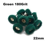 Roues De Polissage En Laine/Coton/Tissu,Tampon De Polissage Pour Bijoux,Brosse Abrasive,Accessoires Dremel Pour Outils Rotatifs,10 Pièces - Type Green 180 Grit