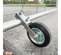 Roues de portail pour portail en tube métallique avec cadre de portail de 4,8 cm à 5,1 cm, roue d'aide robuste de 16,5 cm pour clôture à maillon de chaîne, bétail, ranch, support de portail oscillant