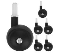 Roues de Poussette Noir Silencieuses Pivotantes, 6 Pièces, PP | Pièces Amovibles à Emboîter, Usage Multi-surface, pour Parc et Rue Commerçante, Mobilité Améliorée