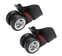 Roues de Rechange Pivotantes pour Valises, PVC Noir, Poulies Silencieuses, Kit de 2 Pièces pour Chariot à Bagages, W042 S
