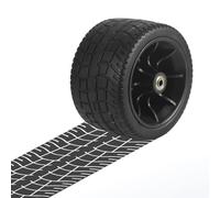 Roues de rechange pour chariot de jardin avec double roulement - Pièces de rechange pour chariot pliable - 17 x 10 cm (1)