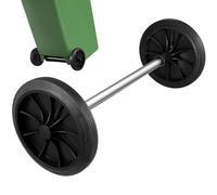 Roues de Rechange pour Poubelles, Caoutchouc, Axe Creux 48 CM | Deux Roues Noires à Bandage Non Marquant, Manœuvre Fluide, Pivotement à 360 Degrés pour Bacs Roulants