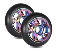 Roues de Rechange pour Trottinette 100mm, Roues de Trottinette Pro Stunt Coloré en Alliage d'Aluminium, Accessoires pour Trottinettes, City Scooter Replacement Wheels pour Trotinette Freestyle