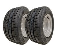 Roues de remorque Wanda WR301 195/55R10C, jante acier argenté 4x100 PCD, 750 kg/essieu, Lot de 2, Haute Vitesse 150 km/h