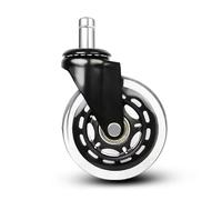 Roues de remplacement for chaise de bureau, 2.5/3 pouces, roulettes pivotantes silencieuses for meubles lourds, roulettes universelles en caoutchouc polyuréthane, 5 pièces(3 inch)