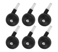 Roues de Remplacement pour Poussette, Lot de 6, Pivotantes Silencieuses | Marchette et Voiturette, Installation sans Outil, Plastique PP Noir, Usage en Rue Commerçante et Nuit