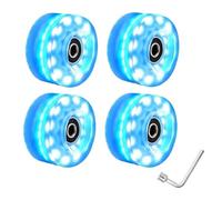 Roues de Rollers en Ligne Patins à roulettes Double rangée de lumière Flash élevée, Roues Brillantes, Patins Glace sèche, Patinage sur(Blue lightx4Pcs)