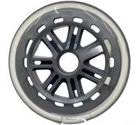 Roues de scooter 120/125 x 24 mm en polyuréthane avec roulements, roulement lisse et silencieux, haute résistance à l'usure pour le patinage en plein air (120 x 24 transparent)