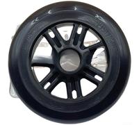 Roues de scooter en polyuréthane 120 mm et 125 mm de diamètre 24 mm de largeur avec roulements pour skateboard, roller en ligne et mobilité (120 x 24 noir)