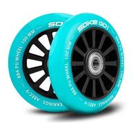 Roues de scooter - Soke - 100 mm - Turquoise - 2 pièces - ABEC 9 - Dureté 88A - PU - Pour surfaces dures