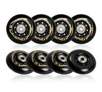 Roues de skate inline 76 mm 8 pièces, roues de patin à roulettes 85A avec roulements ABEC 9, version améliorée avec moyeu, roues de rechange universelles pour K2 Hudora Gonex Apollo