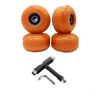 Roues de skateboard 52 x 32 mm 95a PU avec roulements ABEC-9 pour double kicktail et planches de croisière, couleur noire, lot de 4 outils en T inclus (N)