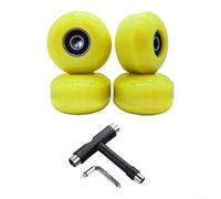 Roues de skateboard 52 x 32 mm 95a PU avec roulements ABEC-9 pour double kicktail et planches de croisière, couleur noire, lot de 4 outils en T inclus (K)