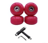 Roues de skateboard 52 x 32 mm 95a PU avec roulements ABEC-9 pour double kicktail et planches de croisière, couleur noire, lot de 4 outils en T inclus (I)