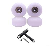 Roues de skateboard 52 x 32 mm 95a PU avec roulements ABEC-9 pour double kicktail et planches de croisière, couleur noire, lot de 4 outils en T inclus (C)