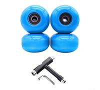 Roues de skateboard 52 x 32 mm 95a PU avec roulements ABEC-9 pour double kicktail et planches de croisière, couleur noire, lot de 4 outils en T inclus (Q)