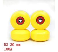 Roues De Skateboard Noires En Pu,Haute Densité 100a,52mm X 30mm,8 Pièces,Sans Roulements - Type Yellow