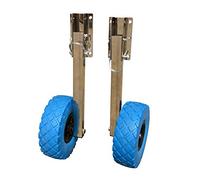 Roues de transport pour bateau pneumatique - 10" x 3" - Roues arrière en acier inoxydable - Pour bateau gonflable - Roues arrière - Roulettes en acier inoxydable - Charge maximale : 150 kg - Pour