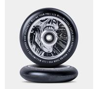 Roues De Trottinette 2 Pièces 110 Mm Aluminium Polyuréthane Super High Rebound Résistant À 100 Kg Full Core Skeleton Noir