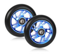 Roues de Trottinette Freestyle 100mm: 2 Pièces de Remplacement Avec ABEC-9 Pour City Scooter Stunt, Roue de Trottinette Électrique en PU 88A, Roue Trottinette (Bleu)