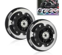 Roues de Trottinette Lumineuses, Lot de 2 Roues de Rechange pour LED Trottinette, Roue Trottinette mit Roulements ABEC 7, Lpour Plupart des Trottinettes (Black-100mm)