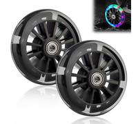 Roues de Trottinette Lumineuses, Lot de 2 Roues de Rechange pour LED Trottinette, Roue Trottinette mit Roulements ABEC 7, Lpour Plupart des Trottinettes (Black-120mm)