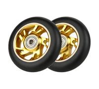Roues de Trottinette Pro Stunt 100mm, 2Pcs Scooter Replacement Wheels avec ABEC 9 Roulement, Compatible Trottinette Stunt et la Plupart des Trottinettes Freestyle Avec Roues de 100 mm (Doré)