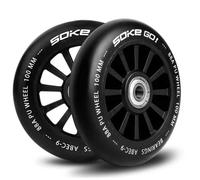 Roues de trottinette - SOKE - 100 mm - Noires - Dureté 88A - Roulements ABEC 9
