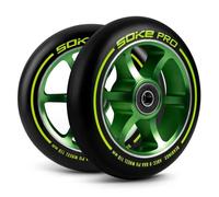 Roues de trottinette - Soke - 110 mm - 2 pièces - Citron vert - ABEC 9 - Dureté 88A - Aluminium + PU