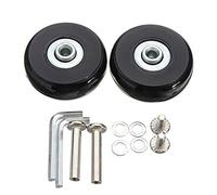 Roues de valise de 45 mm, kit de roues de rechange pour valise à roulettes, valise de voyage (45 mm × 18 mm), Noir , 45mm × 18mm