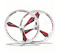 Roues de vélo 24/26/27,5/29 Pouces en Alliage de magnésium Monobloc, Jantes à 3 Rayons, Roues Avant et arrière 100x135 mm, pour Roues Libres 6-9 Vitesses, Freins à Disque