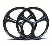 Roues de vélo 24/26/27,5/29 Pouces en Alliage de magnésium Monobloc, Jantes à 3 Rayons, Roues Avant et arrière 100x135 mm, pour Roues Libres 6-9 Vitesses, Freins à Disque