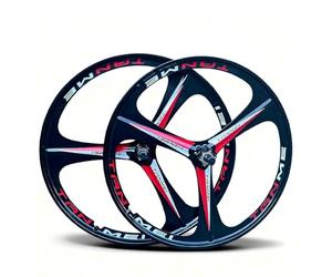 Roues de vélo 24/26/27,5/29 Pouces en Alliage de magnésium Monobloc, Jantes à 3 Rayons, Roues Avant et arrière 100x135 mm, pour Roues Libres 6-9 Vitesses, Freins à Disque