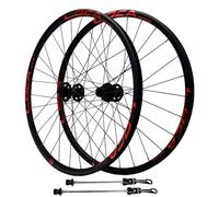 Roues De Vélo 26/27,5/29 Pouces, 2 Roulements À l'avant Et 4 L'arrière, 28 Rayons, Jantes en Alliage Double Paroi, Frein Disque avec Blocage Central, 12 Vitesses(Rojo,27.5inch)