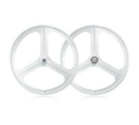 Roues de vélo 700C à 3 Rayons, pignon Fixe, Alliage de magnésium, Freins V-Brake, axe Plein, moyeux 100/120 mm, pour Piste monovitesse, Roues Avant et arrière de 27 mm de Largeur (