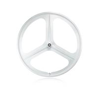 Roues de vélo 700C à 3 Rayons, pignon Fixe, Alliage de magnésium, Freins V-Brake, axe Plein, moyeux 100/120 mm, pour Piste monovitesse, Roues Avant et arrière, Largeur 27 mm (Blanc