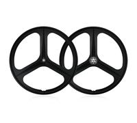 Roues de vélo 700C à 3 Rayons, pignon Fixe, Alliage de magnésium, Freins V-Brake, axe Plein, moyeux 100/120 mm, pour Piste monovitesse, Roues Avant et arrière de 27 mm de Largeur (