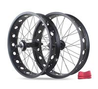 Roues de vélo à gros pneus 20/24/26" x 4,0-4,9", jante creuse 36 trous, freins à disque, moyeux à axe plein 135 mm/195 mm, roue libre rotative 6/7/8/9/10 vitesses, pour vélo électrique de plage/neige