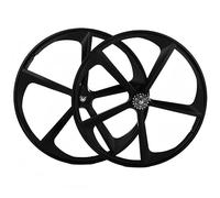 Roues de Vélo a Pignon Fixe a 5 Rayons 700C*(23C-25C), Vélos de Route, Matériau en Alliage de Magnésium Le Plus Léger et Le Plus Résistant Jantes de Vélo de Magnésium Front+Rear,700C