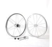 Roues De Vélo BMX en Alliage D'aluminium 349 avec Moyeu À Roulements Étanches for Cassette 11 Vitesses Et Freins V-Brake Avant Arrière (Noir 349)(Plata)