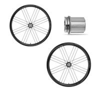 Campagnolo Shamal C21 2-way Fit Carbon Disc Tubeless Road Wheel Set Noir 12 x 100 / 12 x 142 mm / Campagnolo Black