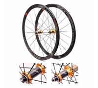 Roues de Vélo de Route 700C 18/21 Trous Roues Avant Et Arrière Jantes Double Paroi 40 mm Freins C/V/sur Jante Moyeu en Fibre de Carbone Cassette 8/9/10/11 Vitesses 100/130 mm QR