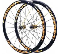 Roues De Vélo De Route 700C/30/40/50 Mm, Roues De Vélo Super Légères, Frein C/V, Moyeu en Fibre De Carbone pour Roues 7 À 11 Vitesses,d'or,50mm