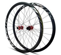 Roues De Vélo De Route Axe Traversant 700C Paire De Roues Freins À Disque Moyeux 24H Alliage D'aluminium Jantes for 8 9 10 11 12 Vitesses Cassette(Red,XD_Thru AXLE 12 * 100MM)