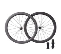 Roues De Vélo De Route en Carbone 38/45/50/60 Mm Moyeux 700C Freins À Disque Axe Traversant Boost Moyeux 24 Trous Moyeux Avant Et Arrière(Black hub,38mm)