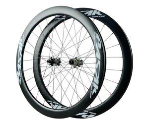 Roues de vélo de route en carbone 700C, jante 50 mm, axe traversant, roulements scellés 142 mm, frein à disque QR, roues de course de cyclisme, rayons 24H, poids 1720 g pour 7 à 12 vitesses (couleur :