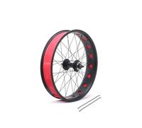 Roues de vélo Fat Bike 20 Pouces, Roue Avant de vélo de Neige 24/26 x 4 Pouces, moyeu à dégagement Rapide en Alliage d'aluminium, Frein à Disque 6 boulons, Roue Avant 36 x 14 Rayons (Noir, Squelette,