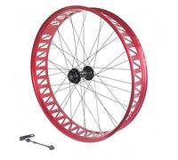 Roues de Vélo Fat Bike 26" X 4.0, 36 Trous, Ouverture de Pignon, Roue Avant 135 Mm/Roue Arrière 190 Mm, Volant D'inertie Compatible avec Volant D'inertie 7/8/9/10 Vitesses. Red,26" Front